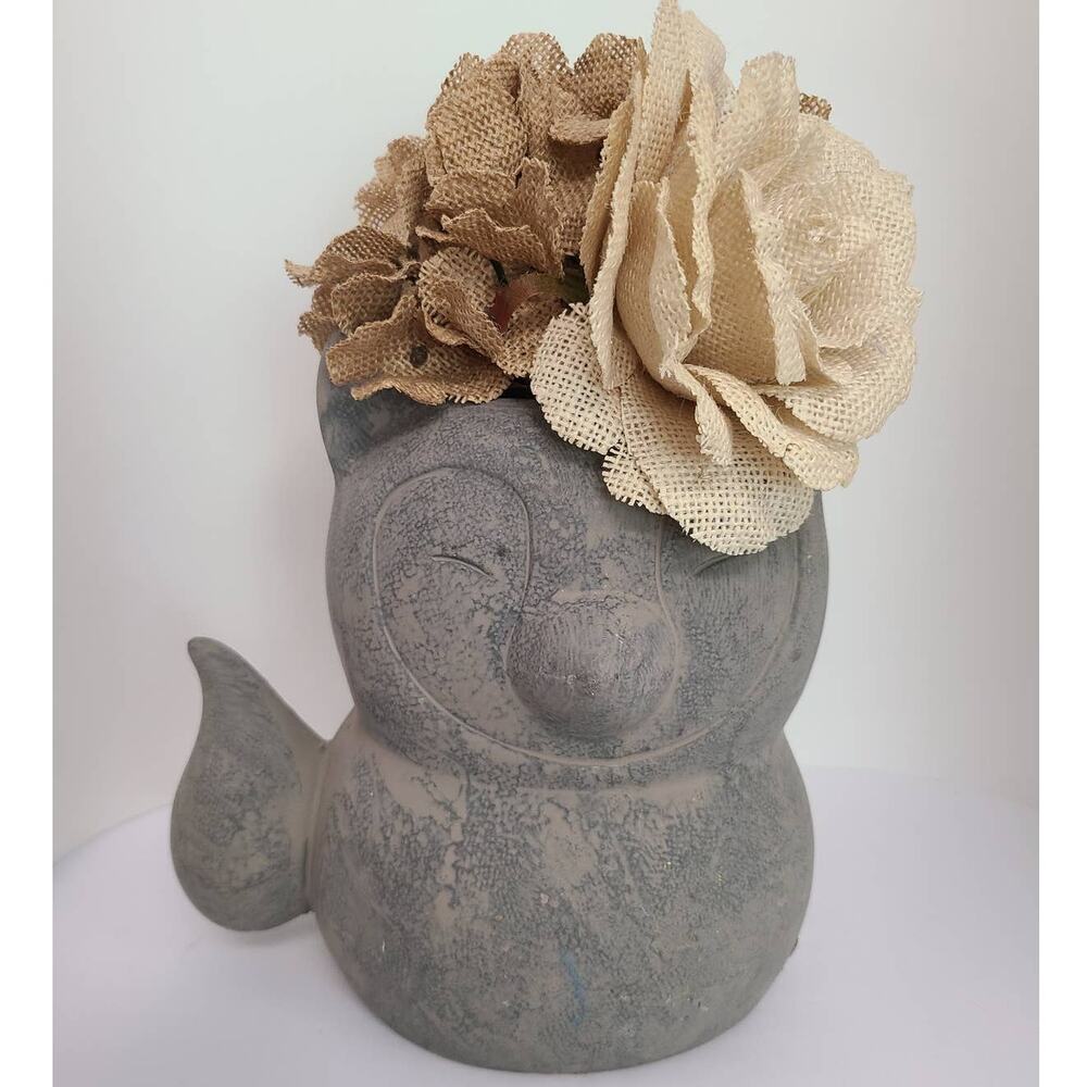 Minimalist Gray Cat Planter Scandinavian Home Decor